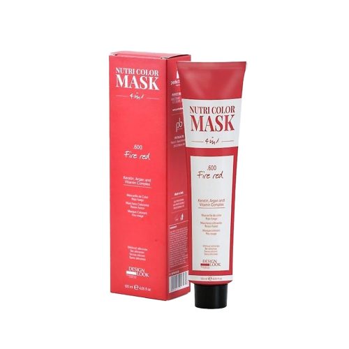 DESIGN LOOK - Nutri Color Mask 4 in 1 - .600 Fire Red Multifunkciós hajszínező  pakolás - 120 ml